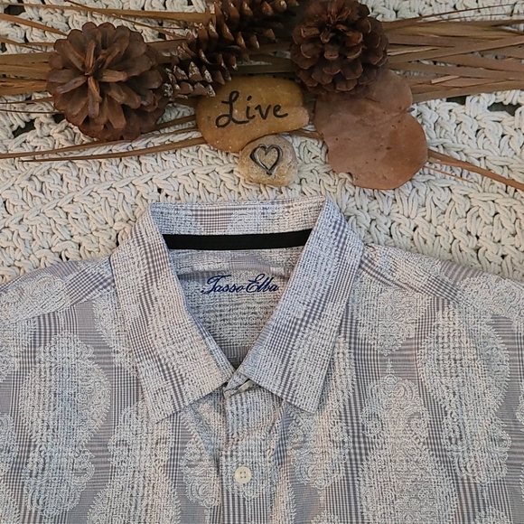 TASSO ELBA MULTI XL UNIQUE PATTERN DRESS SHIRT - Picture 5 of 16